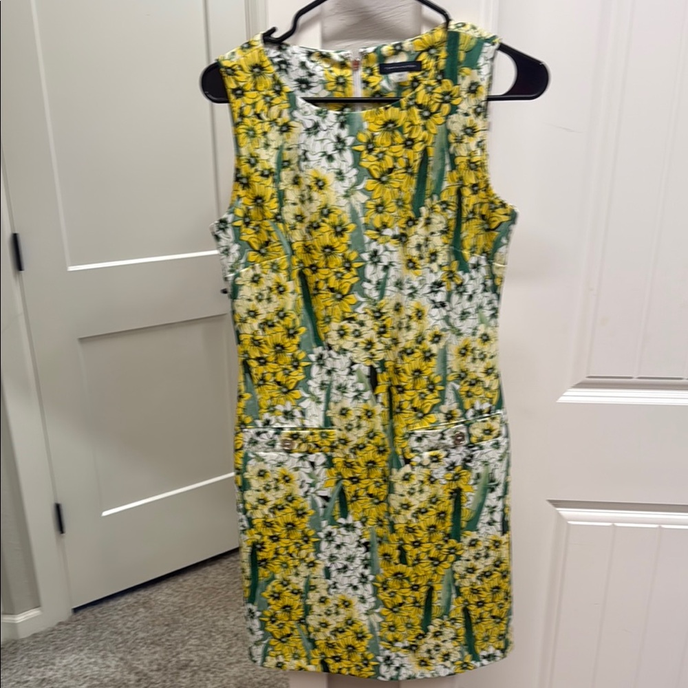 Tommy Hilfiger Yellow and Green Floral Mini Dress